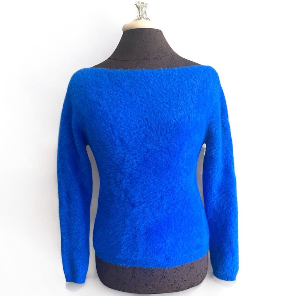 Via Veneto Prato Italia cobalt blue Fuzzy stretchy sweater size fits S/M NWOT